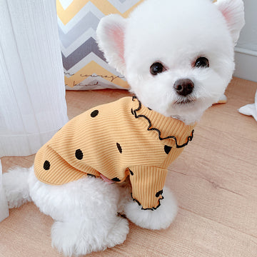 Polka Dot Turtleneck Dog Shirt – Soft & Stylish Base Layer for Pets