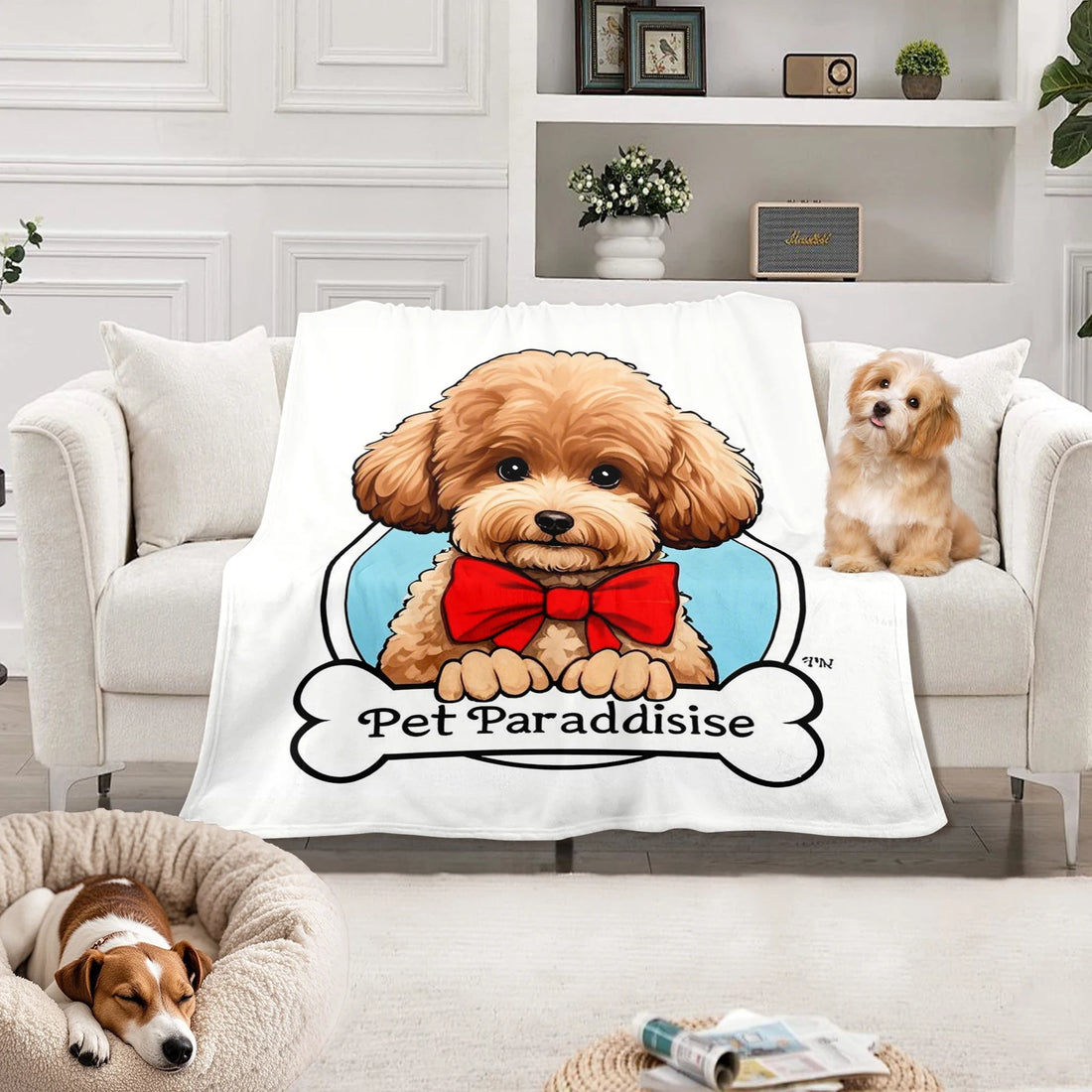 Dog Bed Mat Blanket Soft Fluffy Pet Blanket Dog Pattern Pet Travel Mat Warm Comfortable Blanket for Cat Dogs Supplies