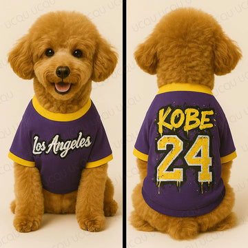 Kobe #24 Pet Basketball Jersey – Los Angeles Purple Gold Dog Sports Vest for Small Medium Large Dogs and Cats Tribute Fan Outfit
