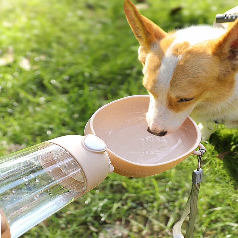 Portable Dog Water Cup for Outdoor Use - Puppy Pet Accompanying Kettle with Feeder Function Durable Travel Drinking Water Bottle