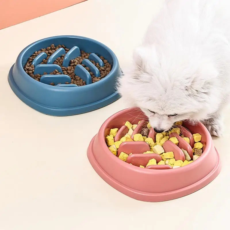 Slow Feeder Dog Bowls Dog Slow Eating Dishes Non-Slip Slow Feeding Maze Dog Dishes Anti-Choking Dog Food Bowl for Family Lunches